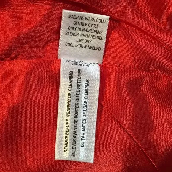 Laura Ashley Womens L Full Zip Lined Jacket Red Zip Pockets Laced Collar Classic - Picture 10 of 10